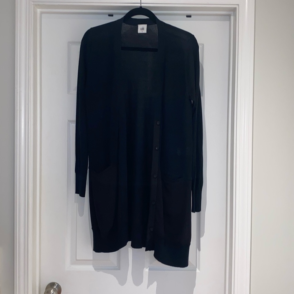 Long, black cardigan